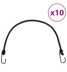 Bungee virvelės su juostelėmis ir kabliukais, 10vnt., 59cm