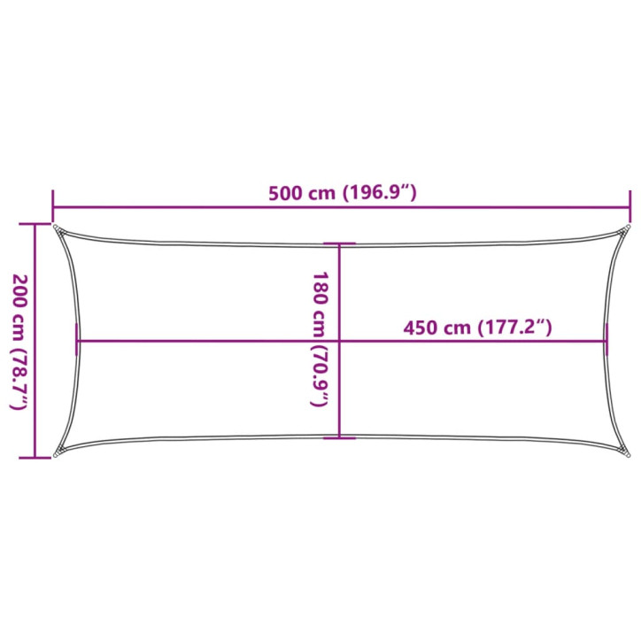 Burė nuo saulės, smėlio, 2x5m, HDPE, 160g/m², stačiakampė