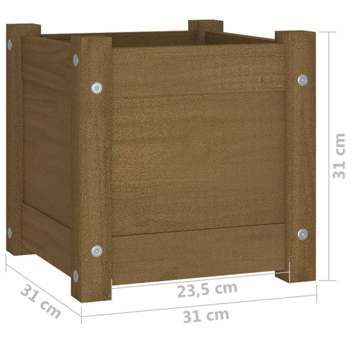 Sodo lovelis, medaus rudas, 31x31x31cm, pušies medienos masyvas