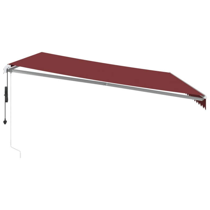 Automatinė ištraukiama markizė su LED, bordo spalvos, 500x300cm