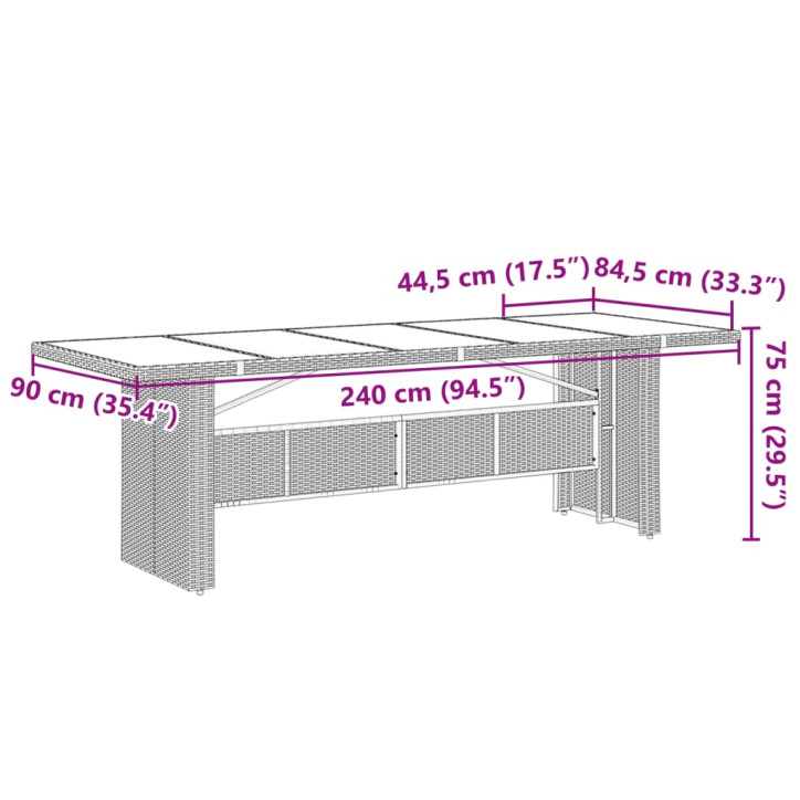 Bistro komplektas su pagalvėlėmis, 9 dalių, pilkas, poliratanas