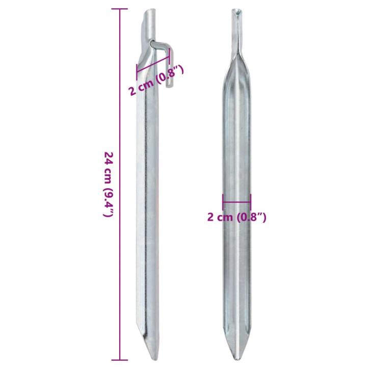 Palapinės kaiščiai, 24vnt., 24cm, skersmuo 20mm, V forma