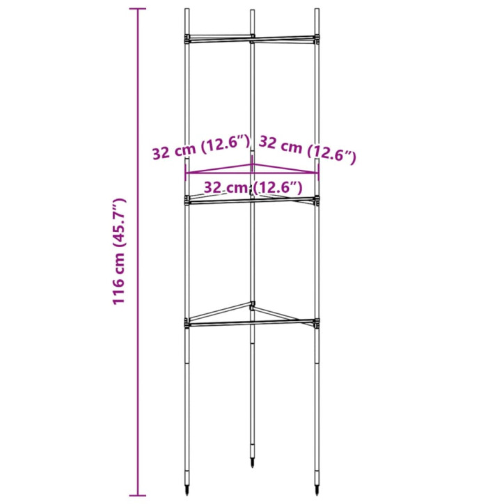 Pomidorų narvas 2vnt., 116 cm Plienas ir PP