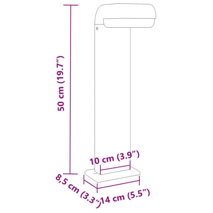 Lauko šviestuvas, 3vnt., juodas, 50cm, aliuminis