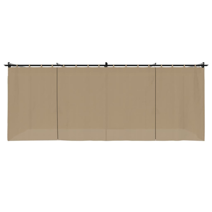 Pavėsinė su užuolaidomis, taupe spalvos, 6x3m, plienas