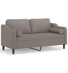 Dvivietė sofa su pagalvėlėmis, taupe spalvos, 140cm, audinys