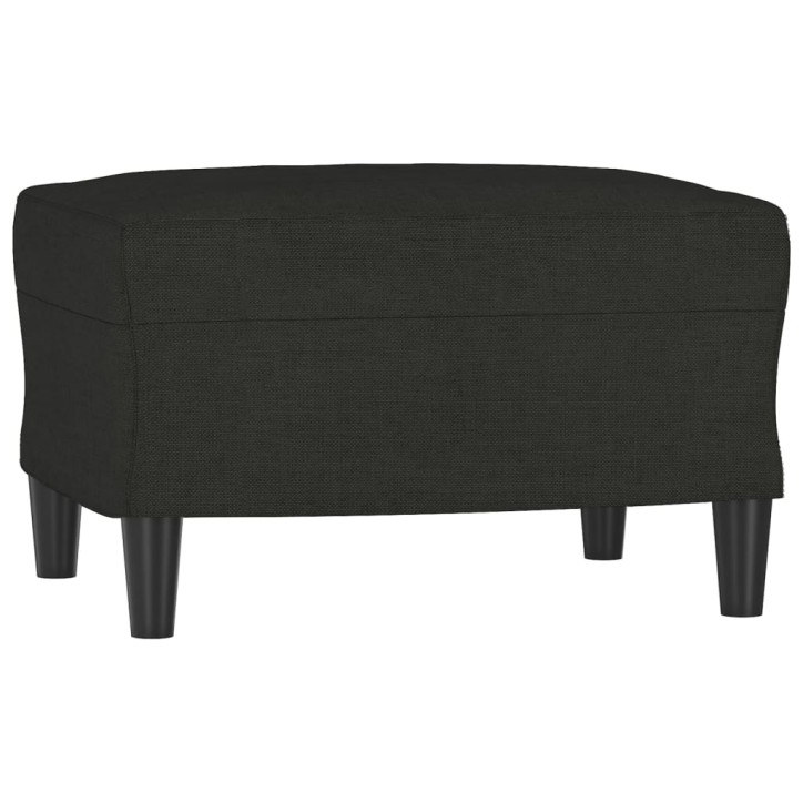 Trivietė sofa su pakoja, juodos spalvos, 180cm, audinys