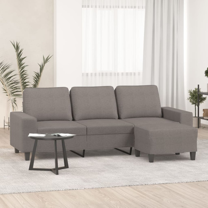 Trivietė sofa su pakoja, taupe spalvos, 180cm, audinys