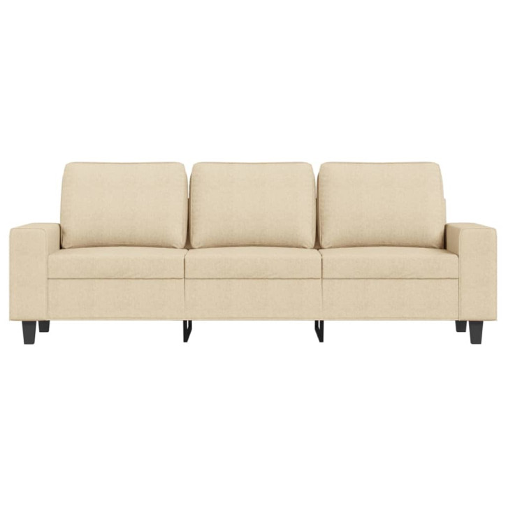 Trivietė sofa su pakoja, kreminės spalvos, 180cm, audinys