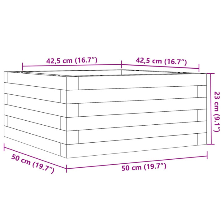 Sodo lovelis, 50x50x23cm, impregnuota pušies mediena