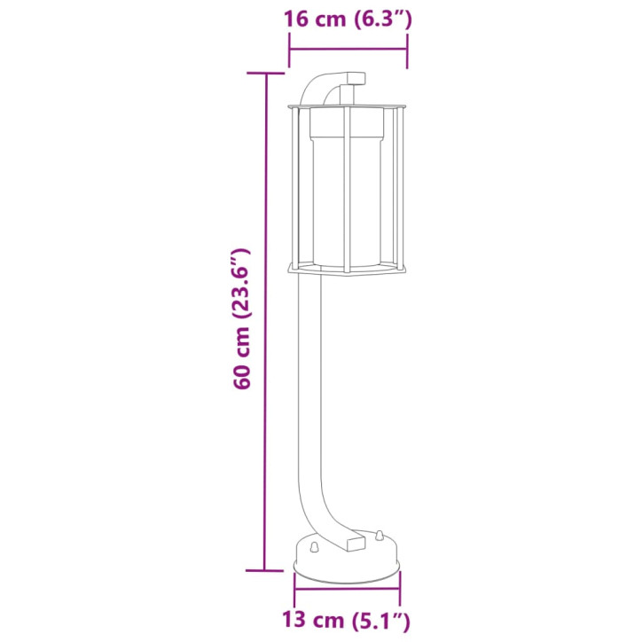 Lauko šviestuvas, 3vnt., juodas, 60cm, nerūdijantis plienas