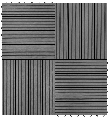 Pilkos WPC Plytelės, 30x30cm, 11 vnt., 1 m2