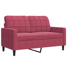 Dvivietė sofa, raudonojo vyno spalvos, 120cm, aksomas