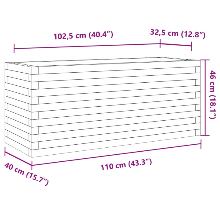 Sodo lovelis, 110x40x46cm, impregnuota pušies mediena