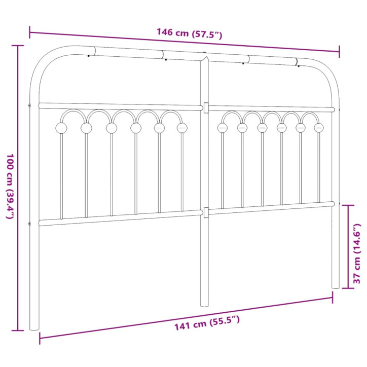 Metalinis galvūgalis, baltos spalvos, 140cm