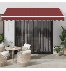 Automatinė ištraukiama markizė su LED, bordo spalvos, 350x250cm