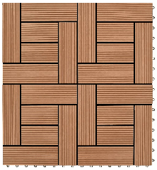 Rudos Terasinės Plytelės, 1 m2, 11 vnt.,  30 x 30 cm, WPC