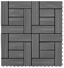 Pilkos Terasinės Plytelės, 1 m2, 11 vnt.,  30 x 30 cm, WPC