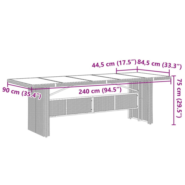 Bistro komplektas su pagalvėlėmis, 9 dalių, juodas, poliratanas