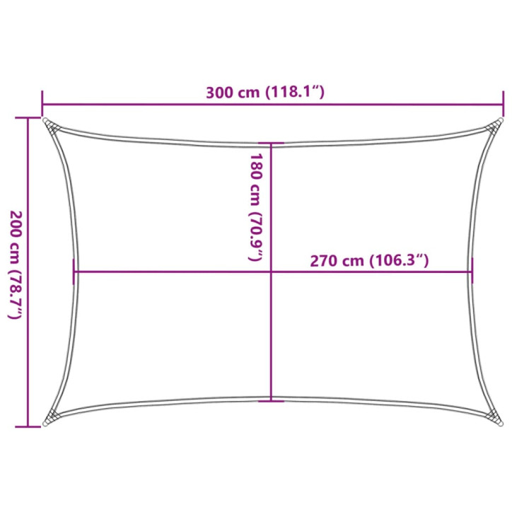 Burė nuo saulės, šviesiai siva, 2x3m, HDPE, 160g/m²