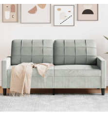 Dvivietė sofa, šviesiai pilkos spalvos, 140cm, aksomas