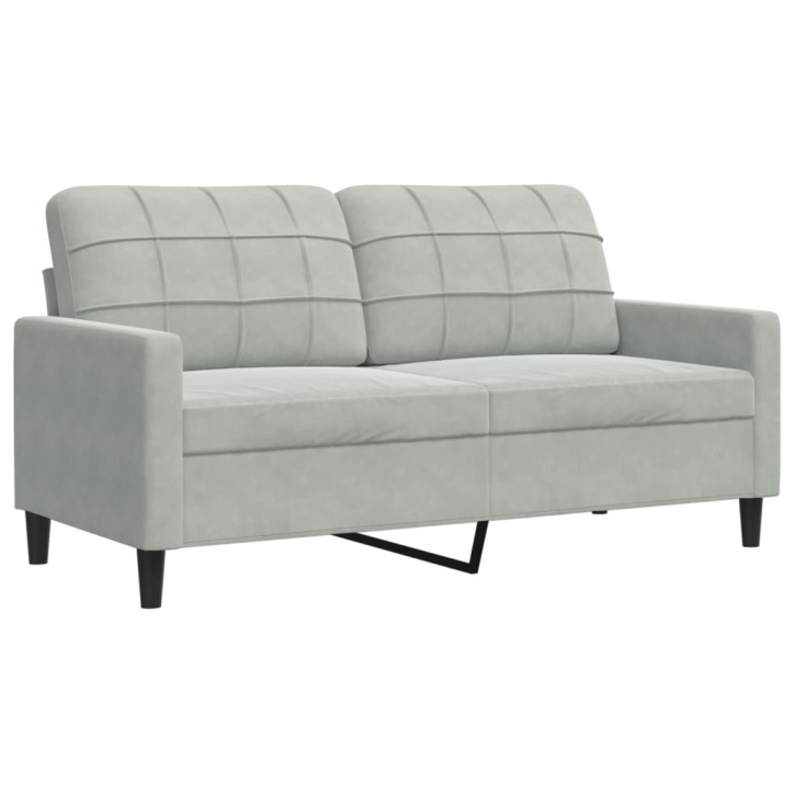 Dvivietė sofa, šviesiai pilkos spalvos, 140cm, aksomas