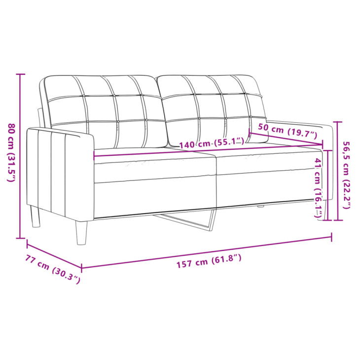 Dvivietė sofa, šviesiai pilkos spalvos, 140cm, aksomas