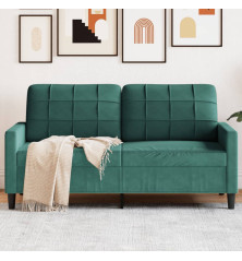 Dvivietė sofa, tamsiai žalios spalvos, 140cm, aksomas