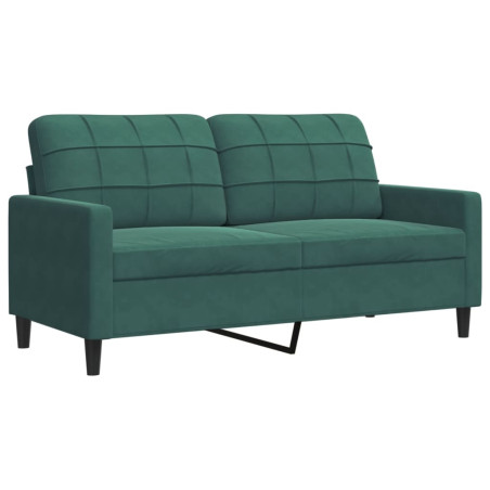 Dvivietė sofa, tamsiai žalios spalvos, 140cm, aksomas