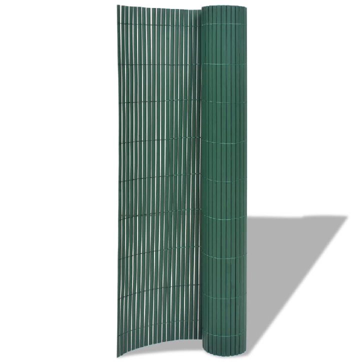 Dvipusė sodo tvora, žalia, 90x500cm, PVC