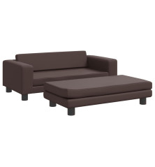 Vaikiška sofa su pakoja, ruda, 100x50x30cm, dirbtinė oda