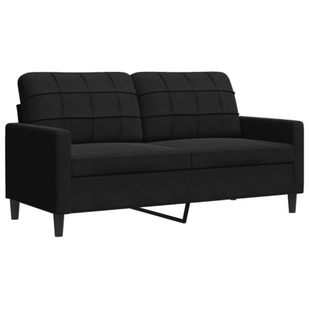 Dvivietė sofa, juodos spalvos, 140cm, aksomas