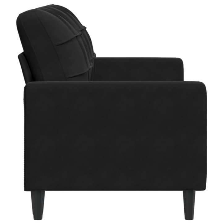 Dvivietė sofa, juodos spalvos, 140cm, aksomas