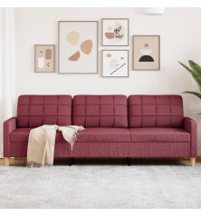 Trivietė sofa, raudonojo vyno spalvos, 180cm, audinys