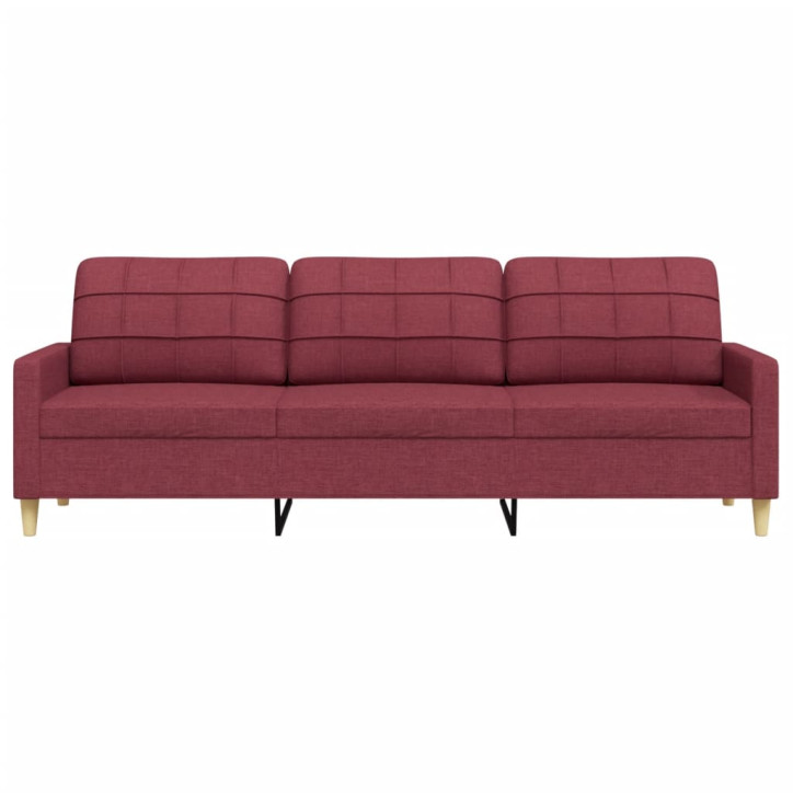 Trivietė sofa, raudonojo vyno spalvos, 180cm, audinys