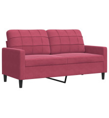 Dvivietė sofa, raudonojo vyno spalvos, 140cm, aksomas