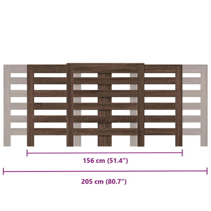 Radiatoriaus uždangalas, rudas, 205x21,5x83,5cm, mediena