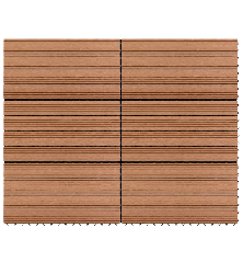 Plytelės, 6vnt., rudos spalvos, 60x30cm, WPC, 1m²
