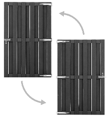 Sodo vartai, pilkos spalvos, 100x150cm, WPC