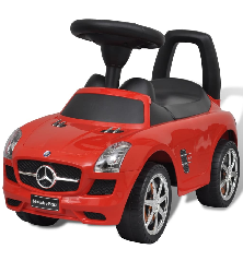 Mercedes Benz Vaikiškas Automobilis Paspirtukas, Raudonas