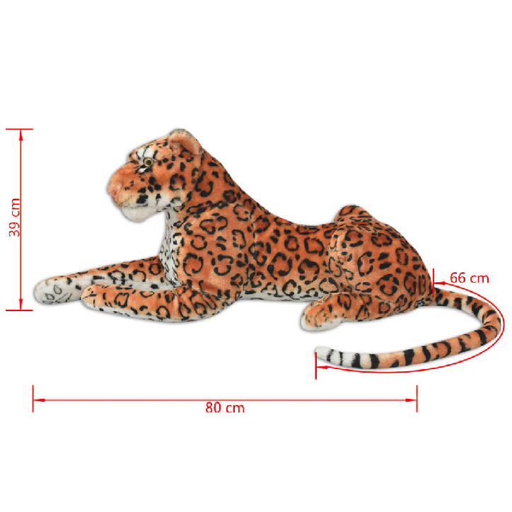 Žaislas leopardas, pliušinis, rudas, XXL