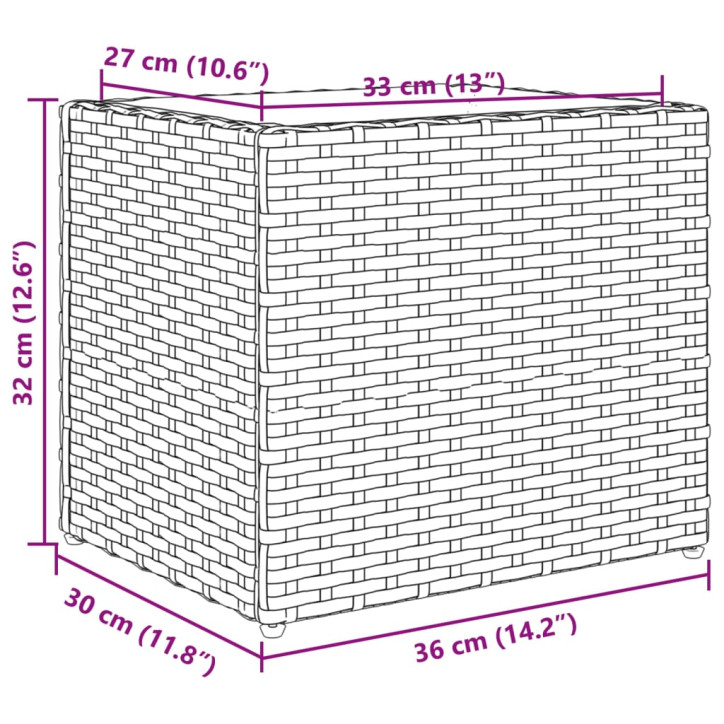 Sodo lovelis, juodos spalvos, 36x30x32cm, poliratanas