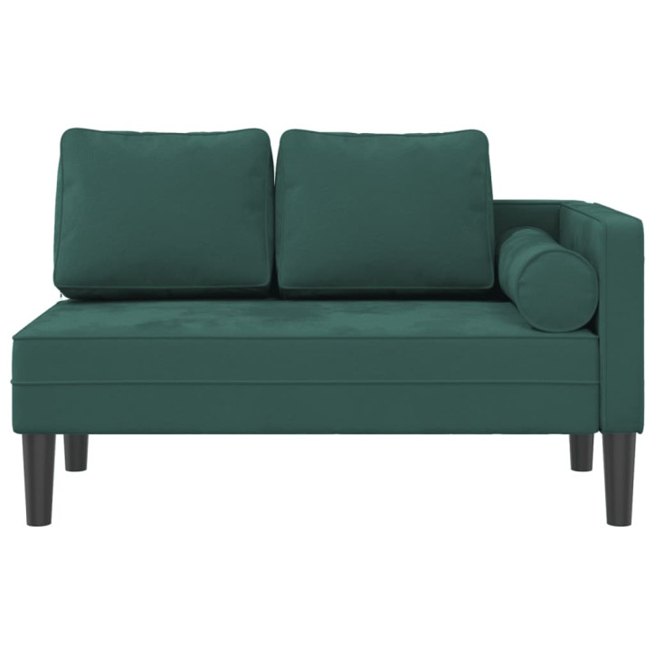 Poilsio sofa su pagalvėlėmis, tamsiai žalios spalvos, aksomas