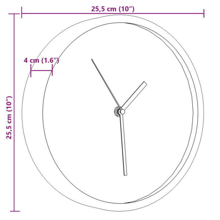 Sieninis laikrodis, rožinis, Ø25,5cm, polistirenas ir stiklas