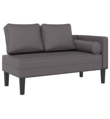 Poilsio sofa su pagalvėmis, pilka, dirbtinė oda