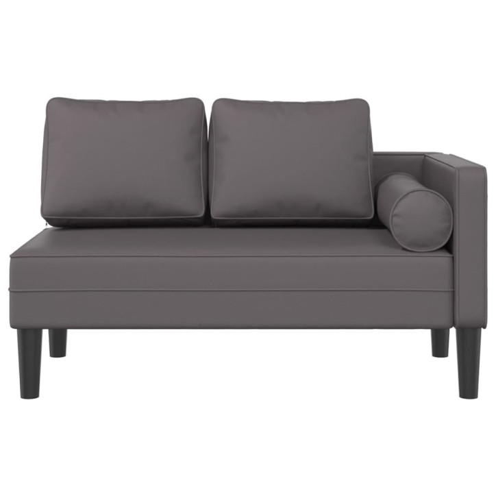 Poilsio sofa su pagalvėmis, pilka, dirbtinė oda