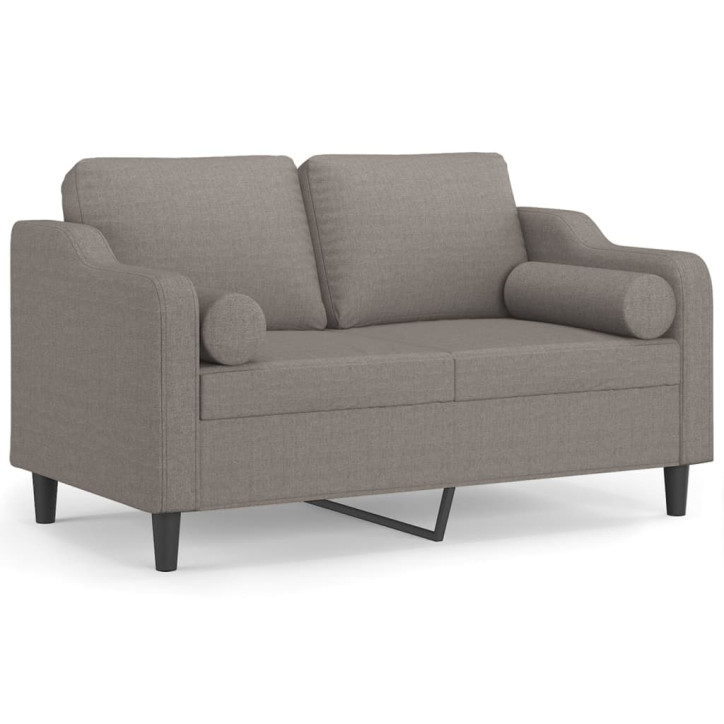 Dvivietė sofa su pagalvėlėmis, taupe spalvos, 120cm, audinys