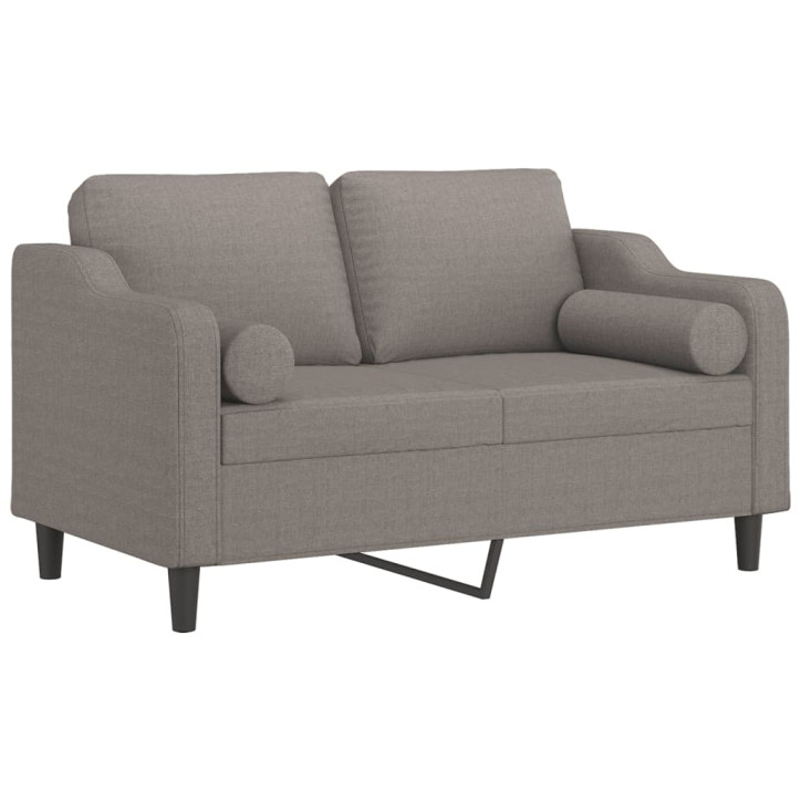 Dvivietė sofa su pagalvėlėmis, taupe spalvos, 120cm, audinys