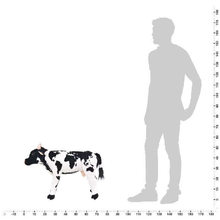 Stovintis pliušinis žaislas karvė, baltas ir juodas, XXL