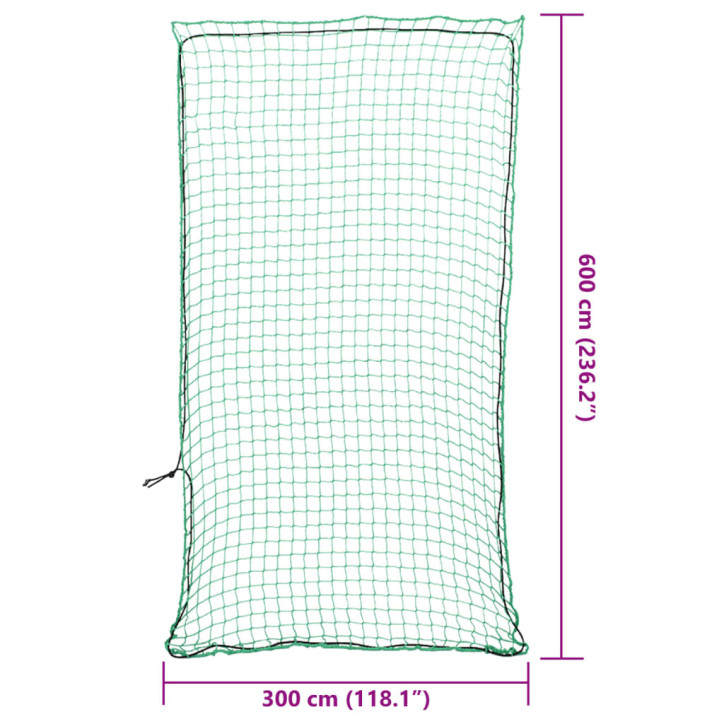 Priekabos tinklas su elastine virve, žalias, 6x3m, PP